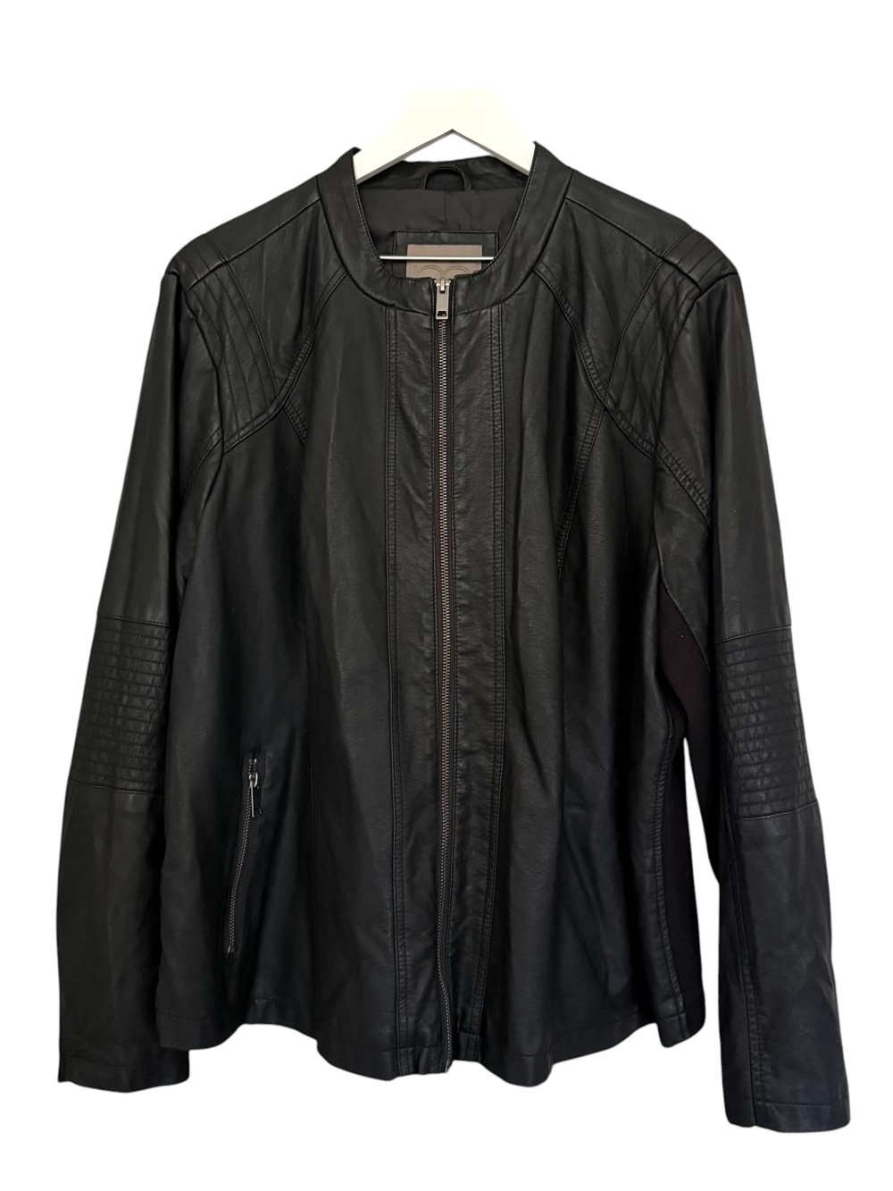 NWT Maurices Women’s Black Faux Leather Moto Jacket Plus Size 3 (3X)